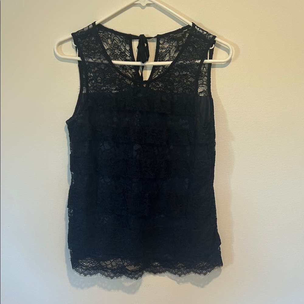 Ann Taylor Black Lace Sleeveless Blouse